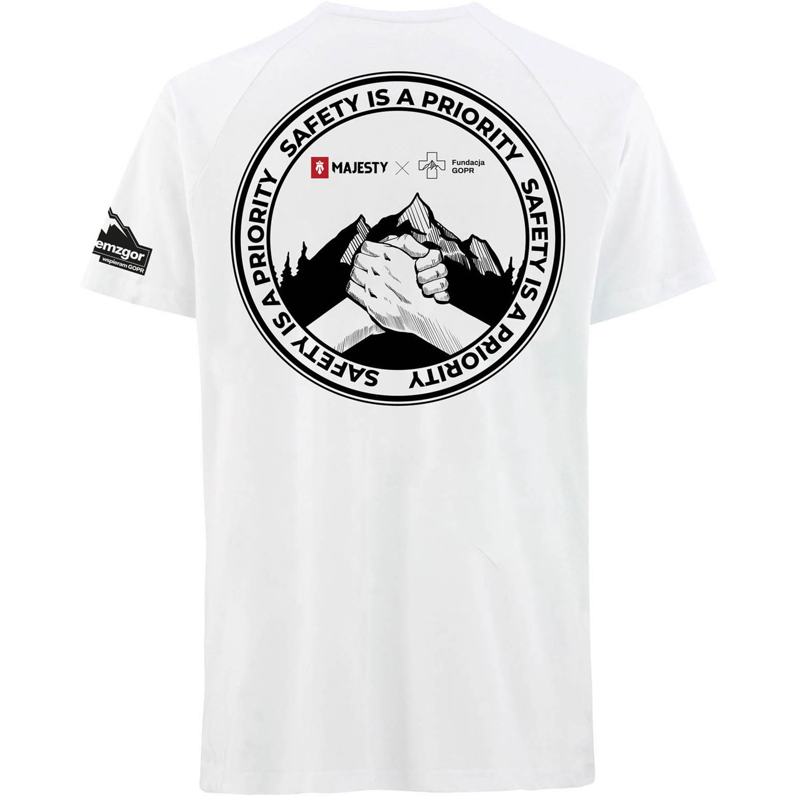 T-shirt MAJESTY x FUNDACJA GOPR HELP & PROTECT white